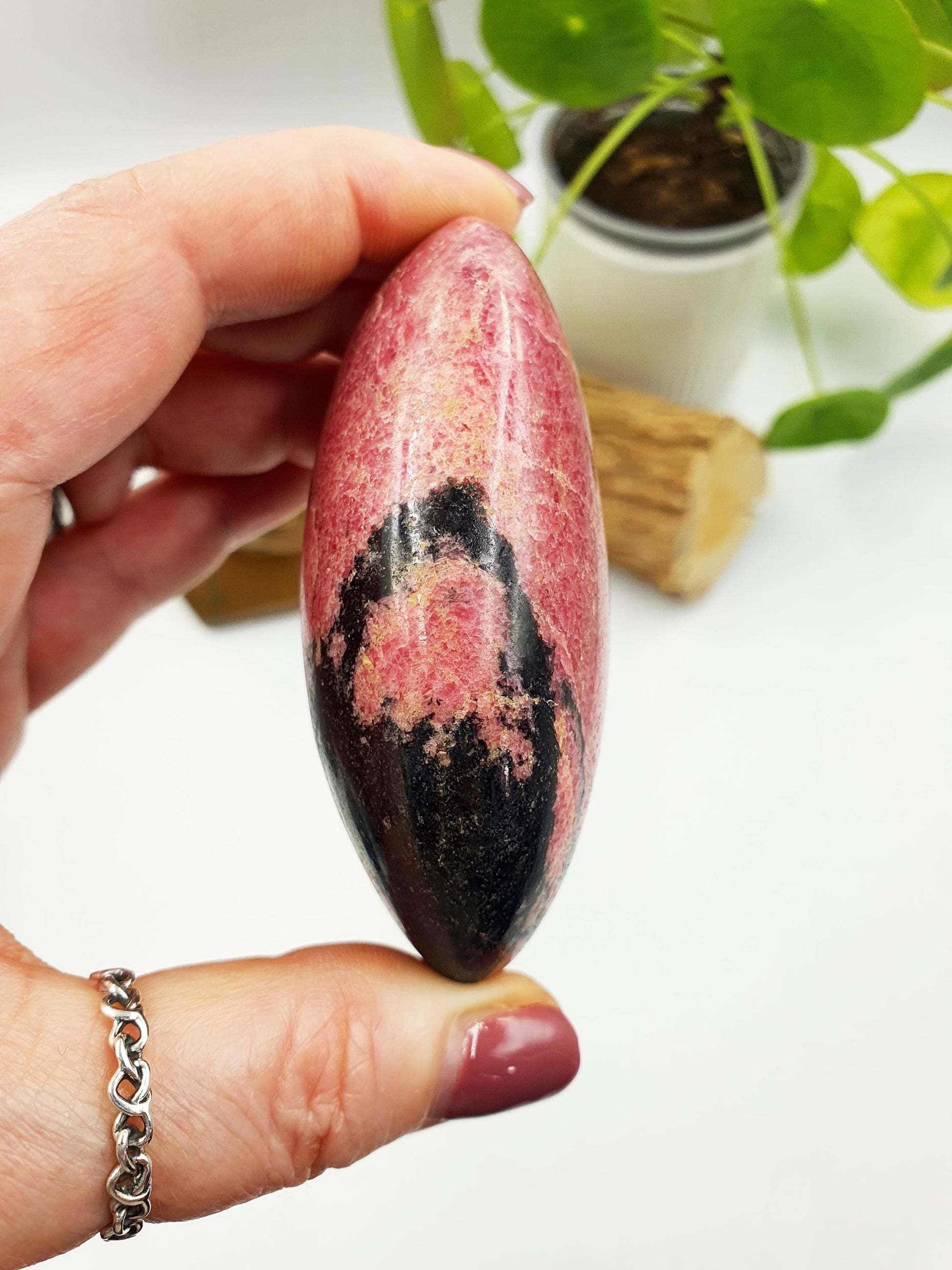 HUGE Rhodonite Palm Stone