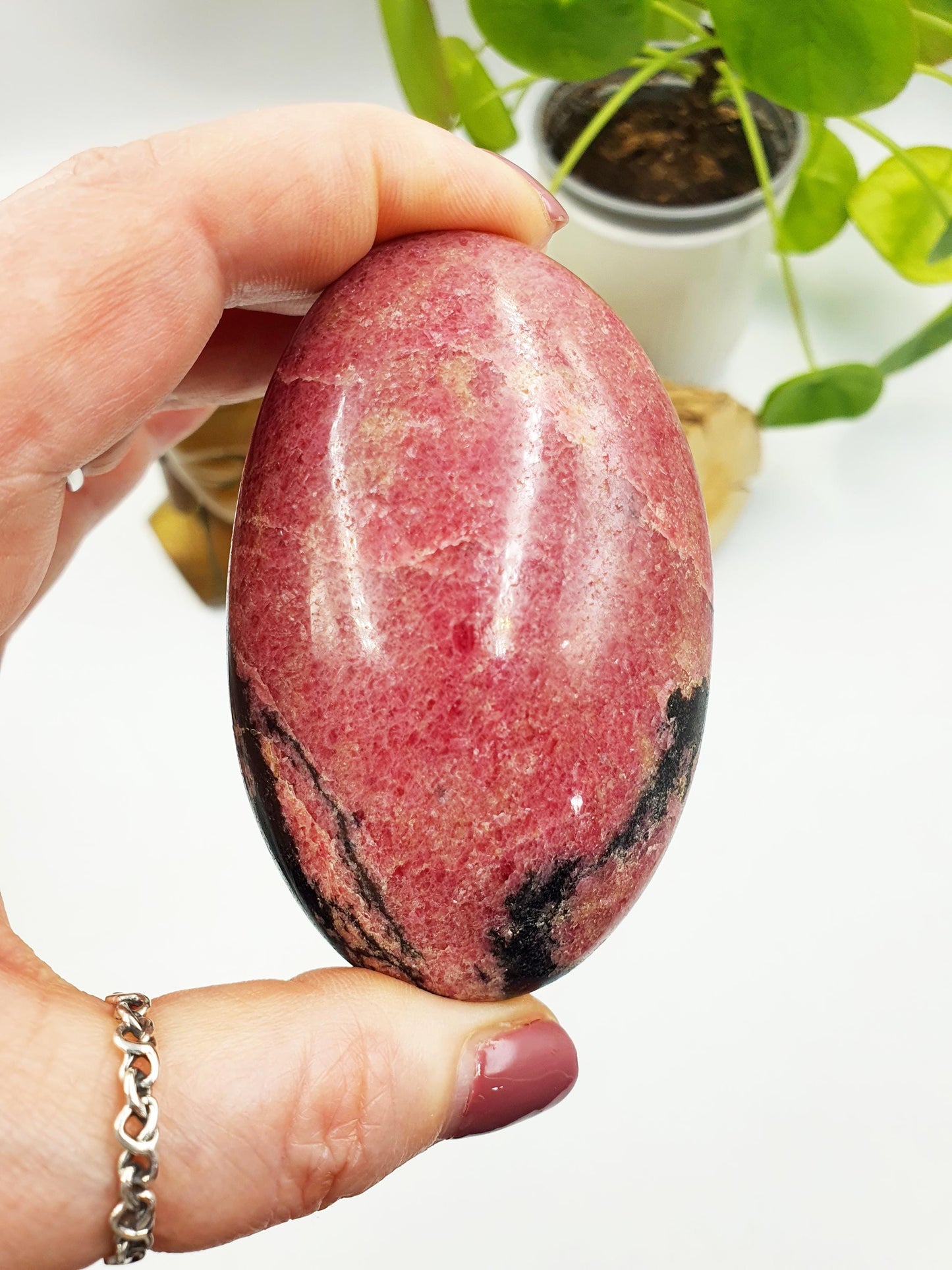 HUGE Rhodonite Palm Stone
