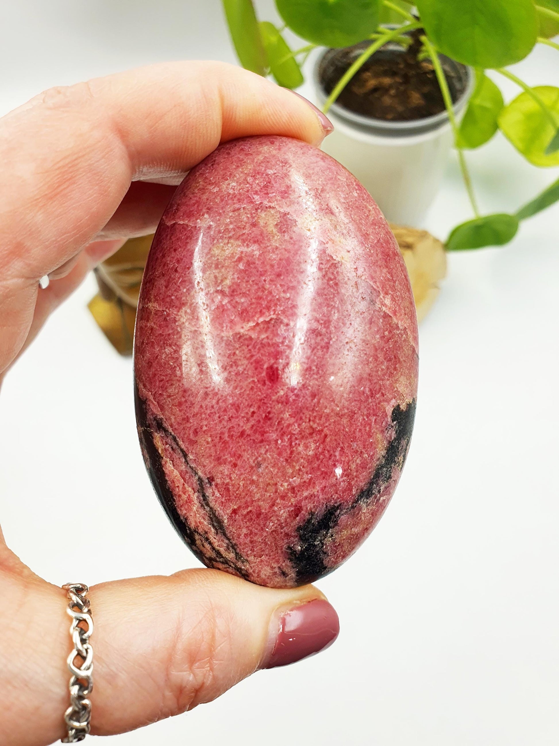 HUGE Rhodonite Palm Stone