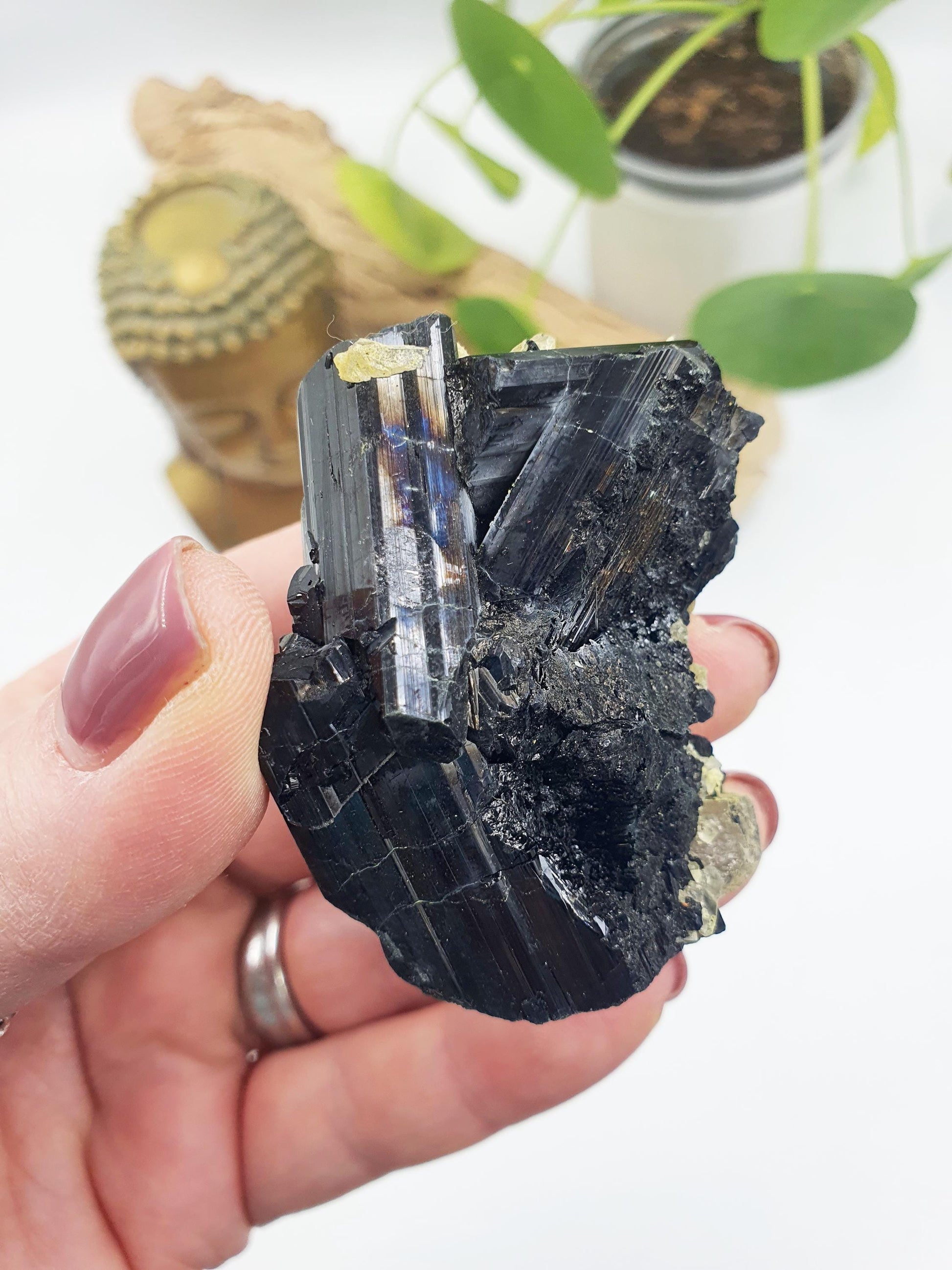Zambian Black Tourmaline Specimen / Rare Tourmaline Specimen / Raw Tourmaline Specimen / Rare Raw Crystal / Raw Specimen - 92g