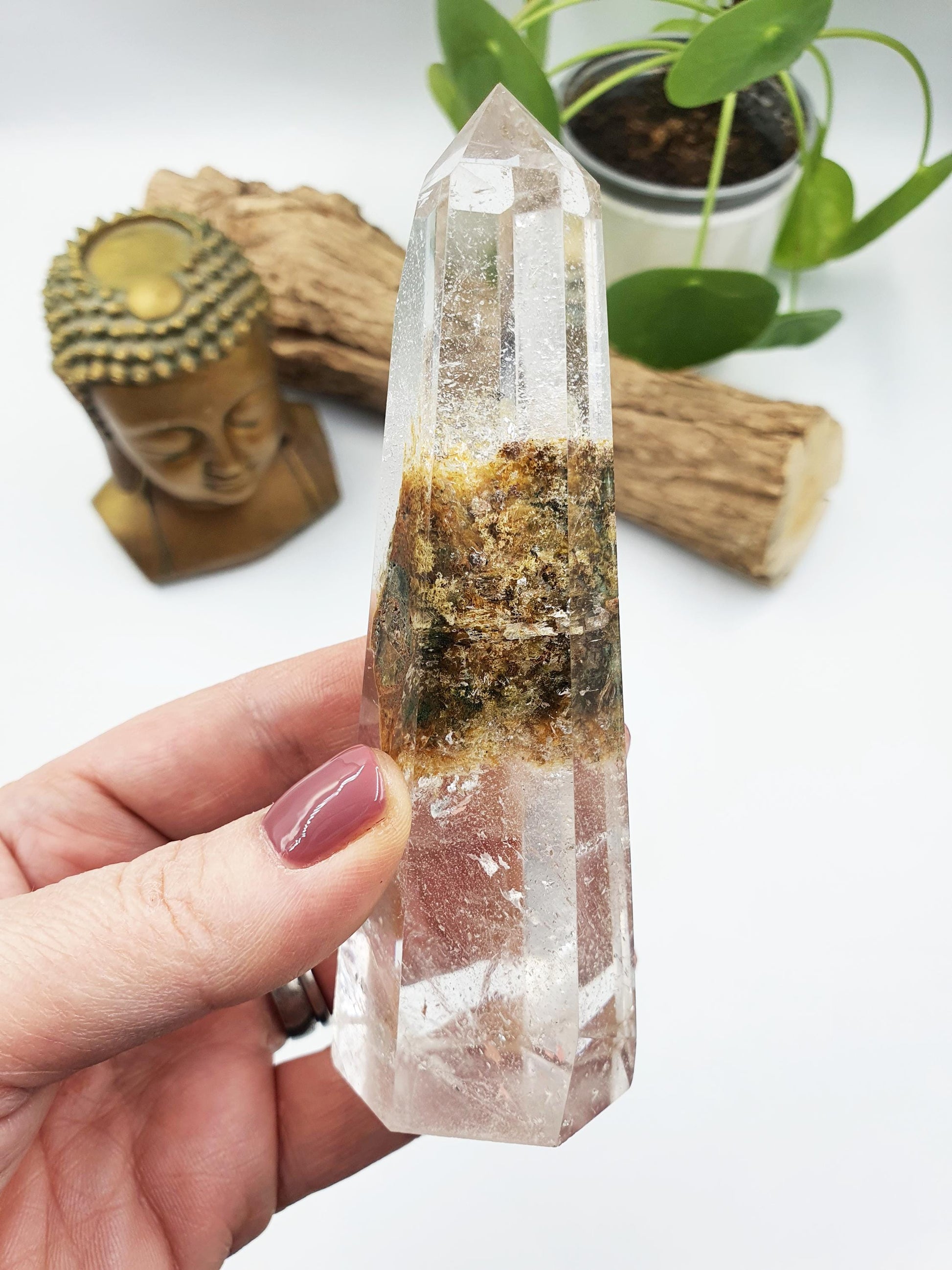 High Grade Garden Quartz Tower /Unique Lodolite Point