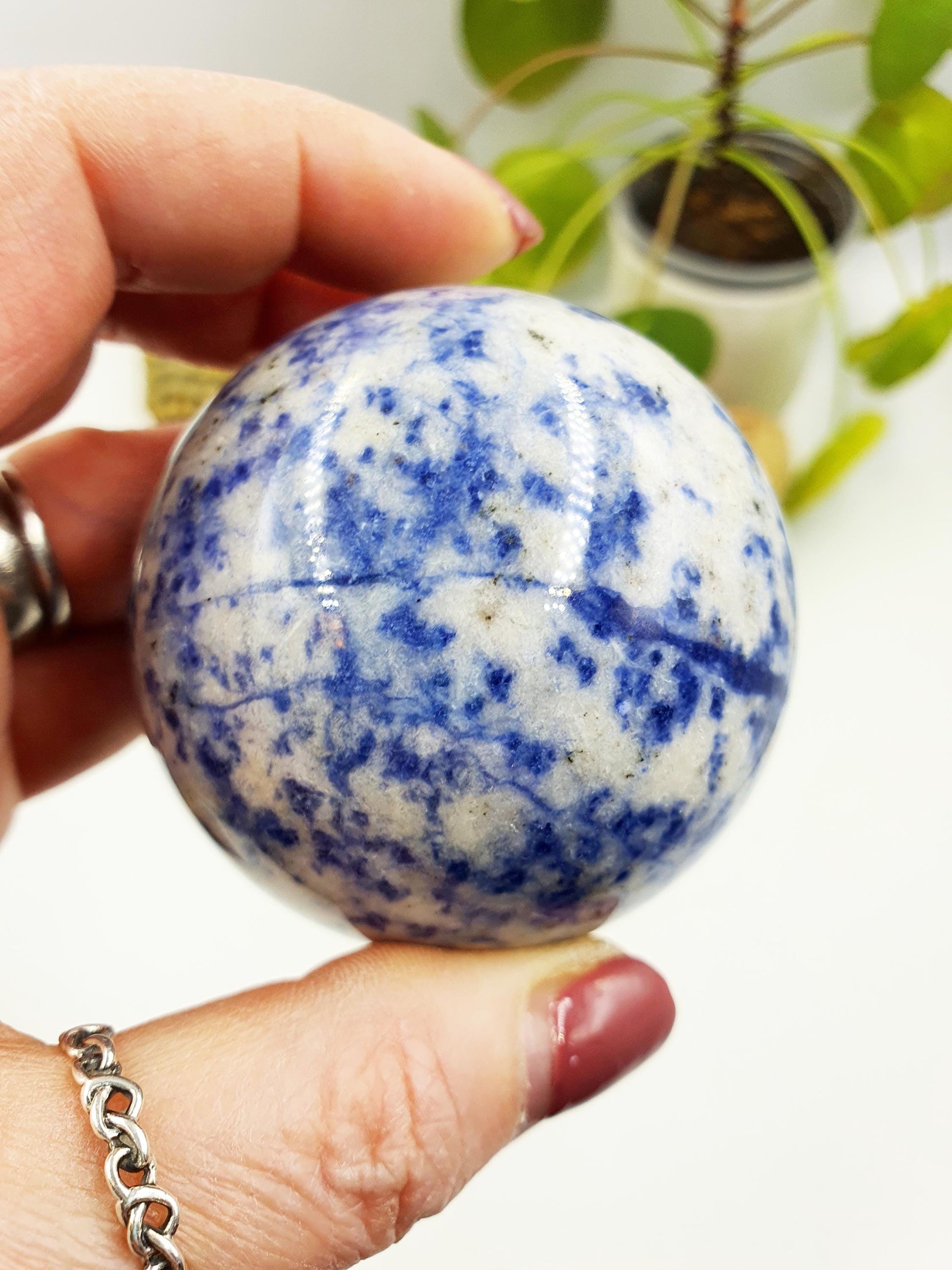 Blue Dot Jasper Sphere