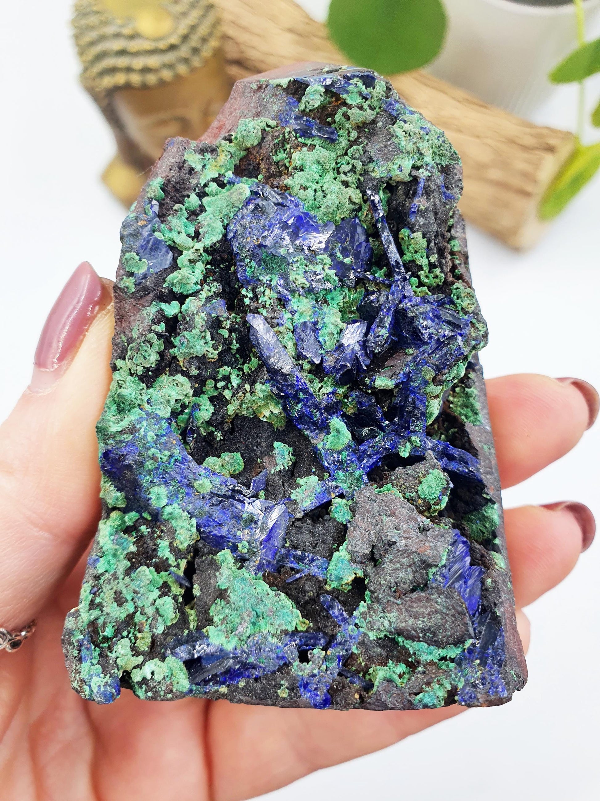 Large Sparkly Raw Azurite Tower