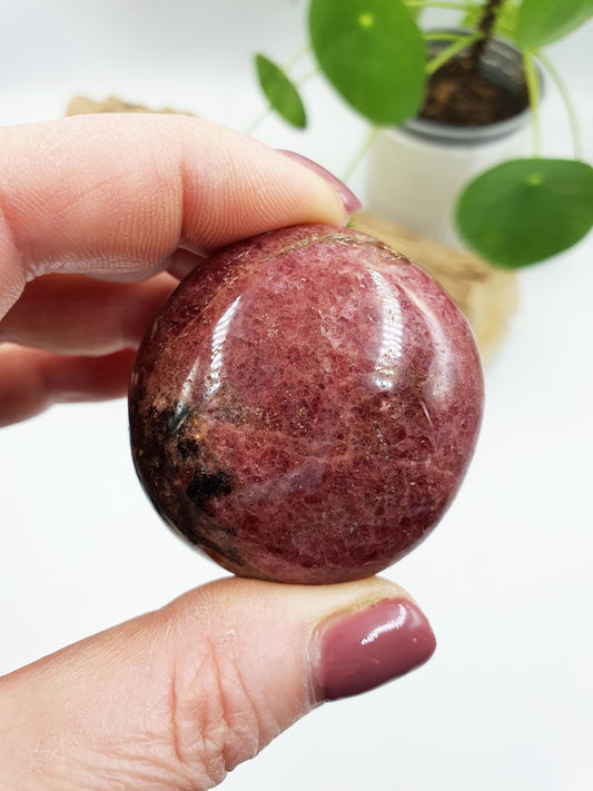 Rhodonite Palm Stone