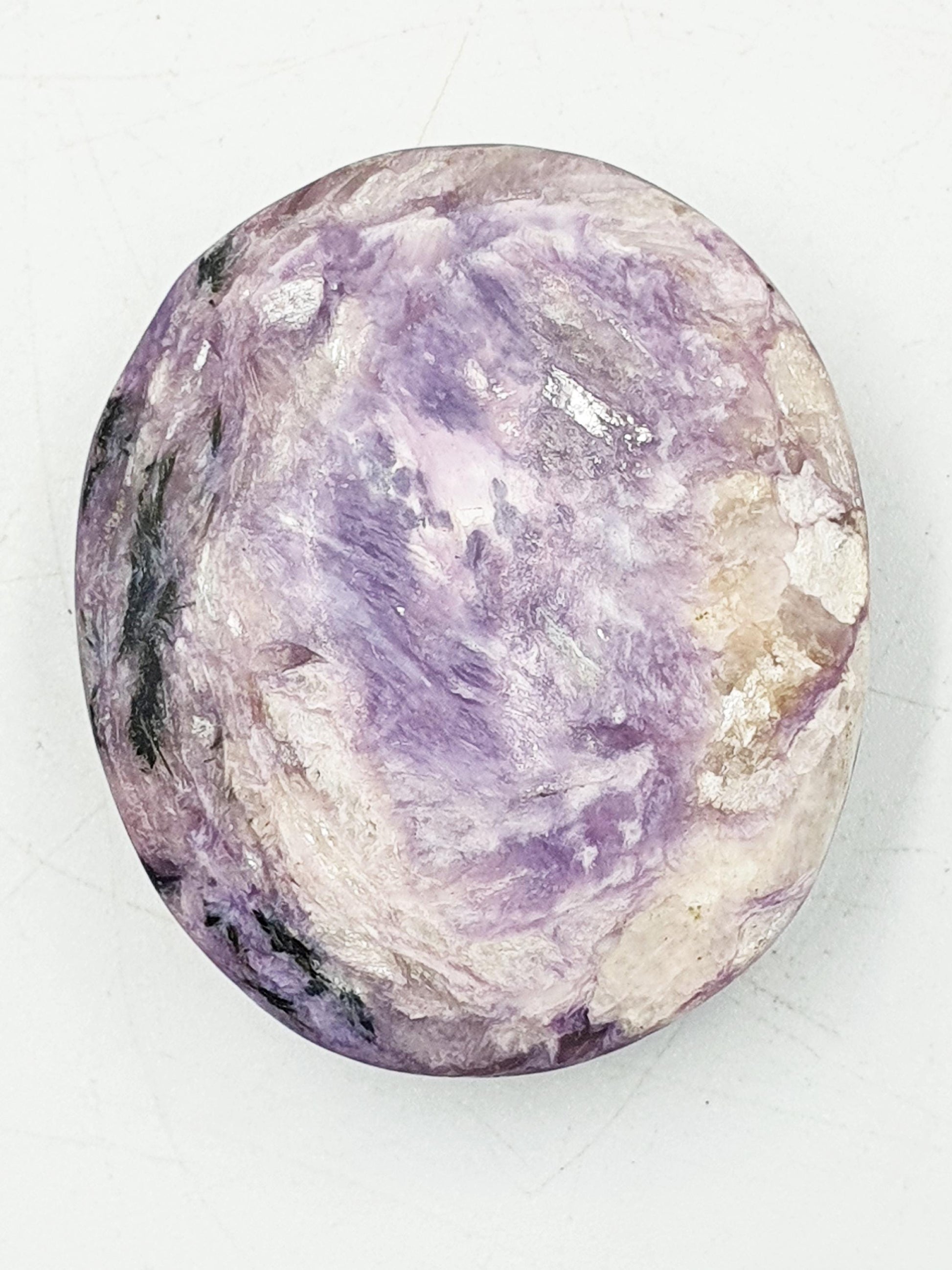 Stunning Unique Charoite Palm / Flashy Charoite Palm Stone / Meditation Palm / Pocket Crystal / Collectors Palm - 60g