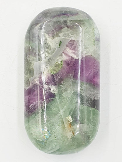 Large Feather Fluorite Palm with rainbows / Feather Fluorite Palm Stone / Fluorite Palmstone / Meditation Palm - 200g