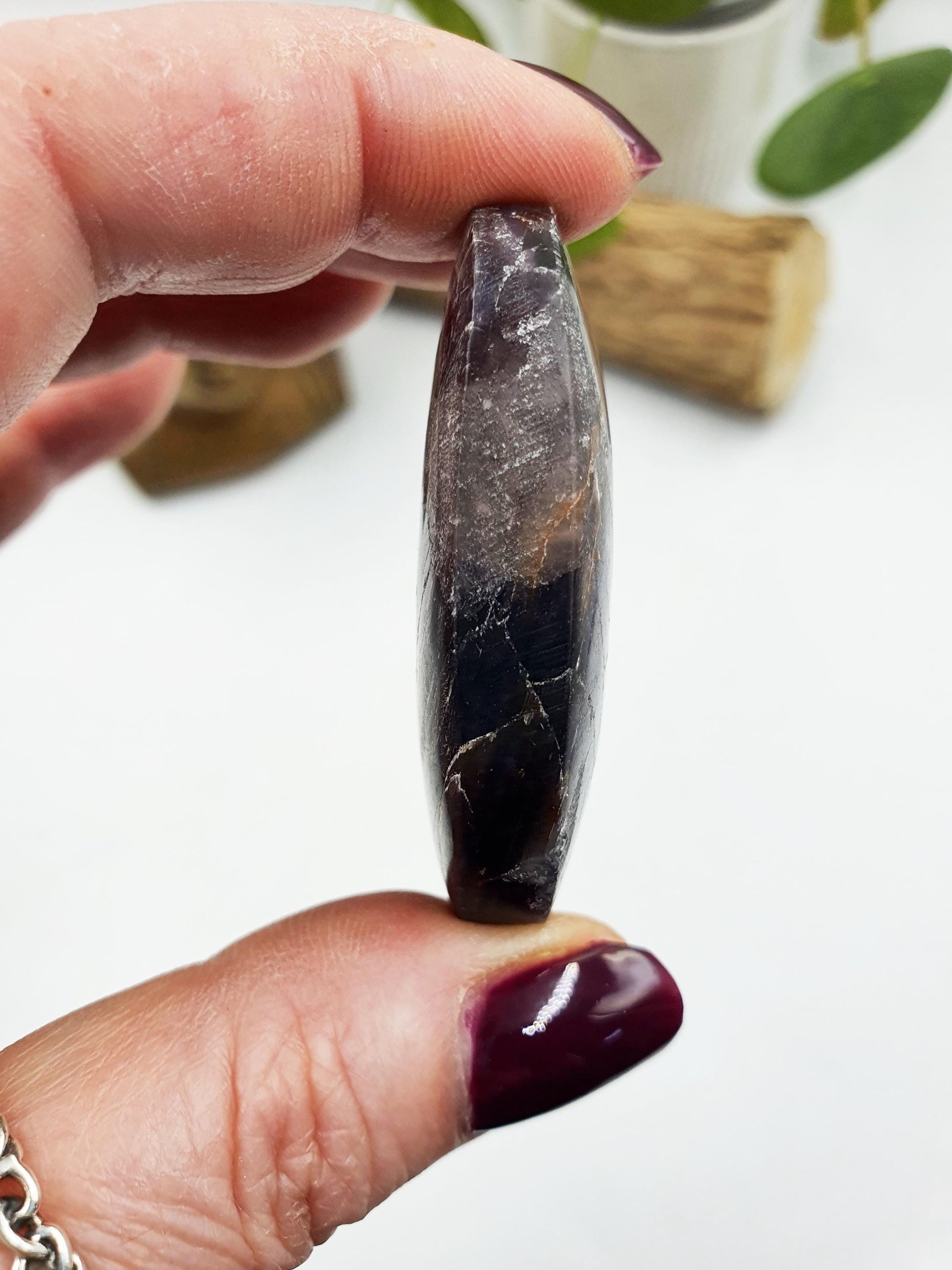 Purple Mica Palm / Purple Mica Palm Stone / Lepidolite Palm / Pocket Crystal / Meditation Palm - 40g