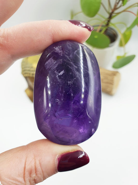 Sparkly Amethyst Palm / Amethyst Palm Stone / Reiki Crystal Palm / Meditation Palm - 80g
