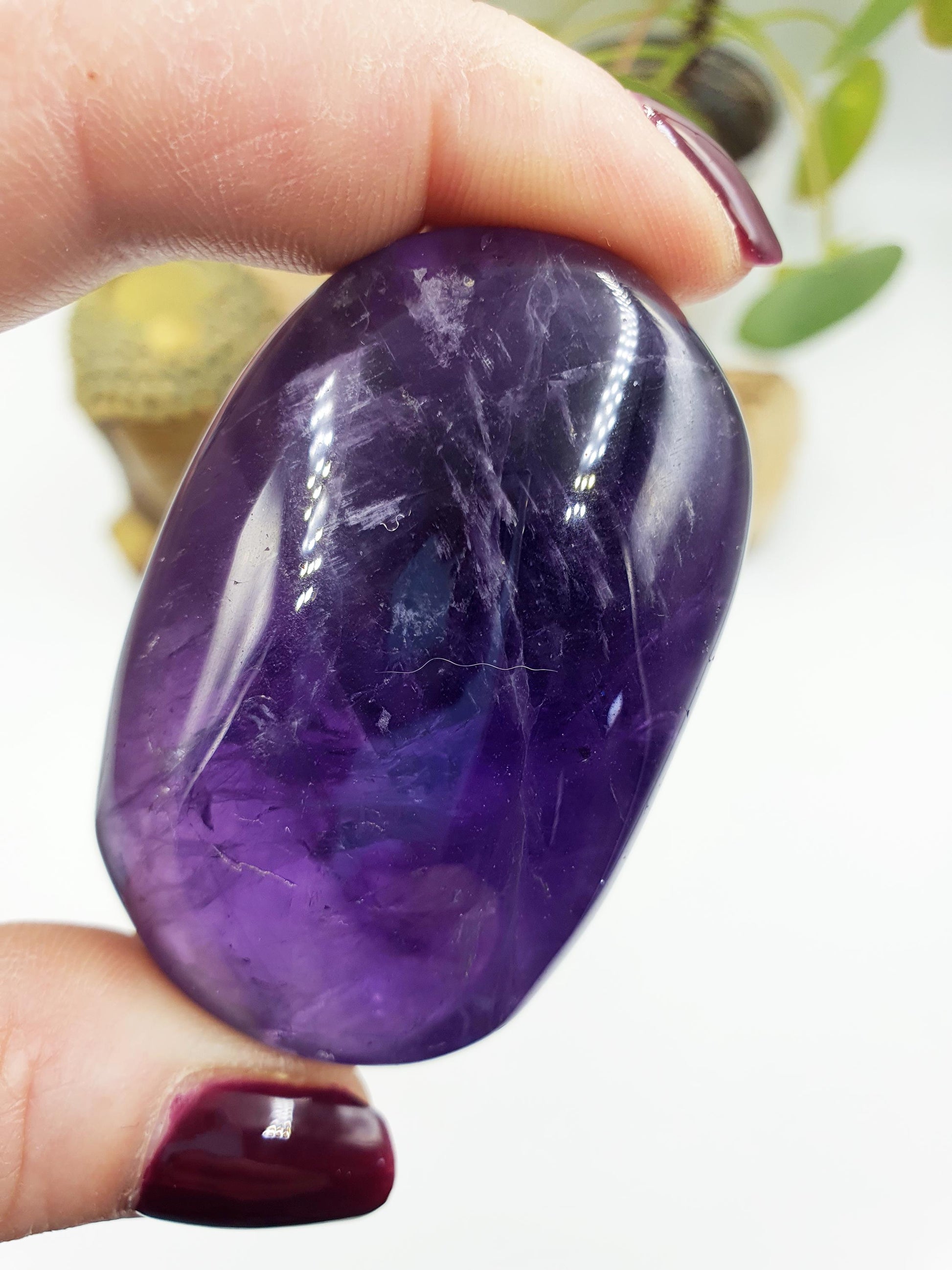 Sparkly Amethyst Palm / Amethyst Palm Stone / Reiki Crystal Palm / Meditation Palm - 80g