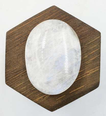 High Grade Flashy Blue Moonstone Palm