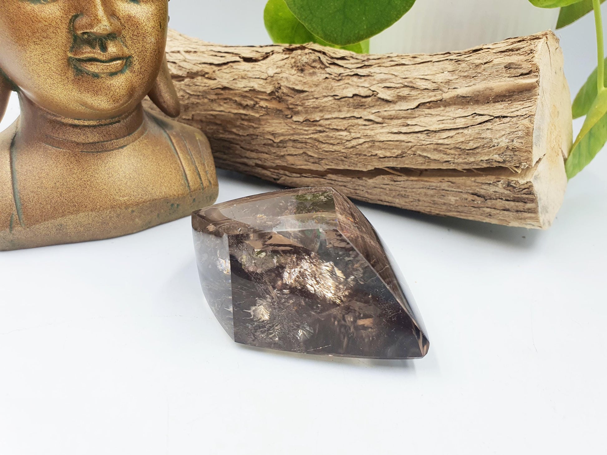 Amazing Large Smoky Quartz Freeform with inclusions and rainbow flashes
