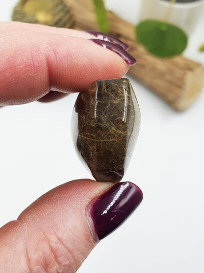 Golden Rutilated Quartz Puff Heart