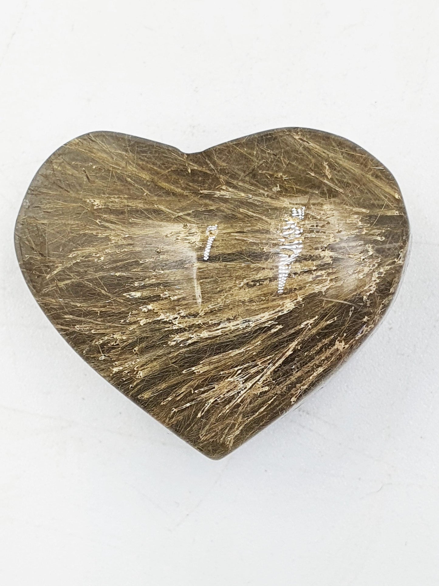 Golden Rutilated Quartz Puff Heart
