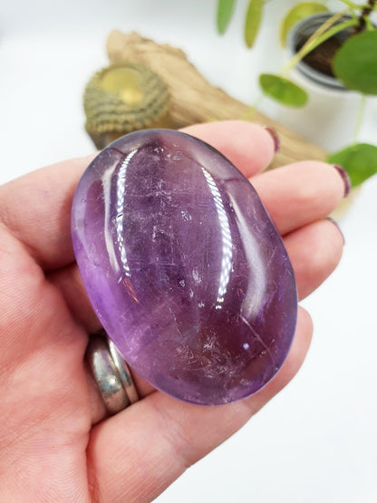 Sparkly Light Amethyst Palm with rainbow flashes