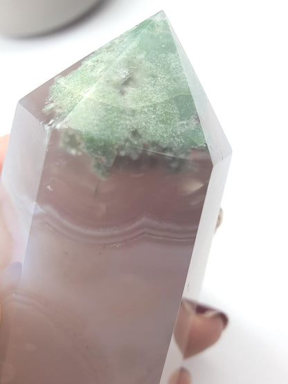 Rare Green Sakura Agate Tower