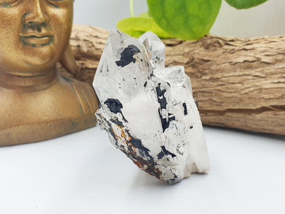 Clear Quartz and Hematite Cluster