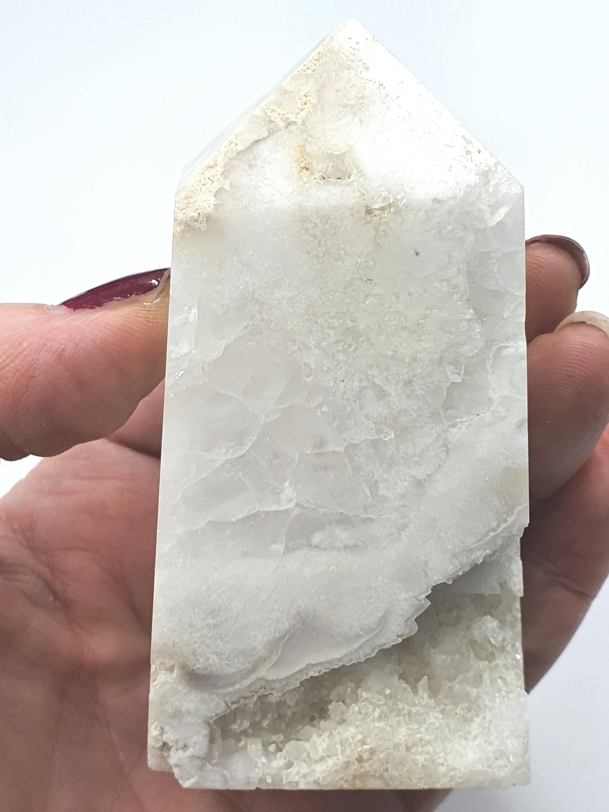 White Agate Drusy Tower