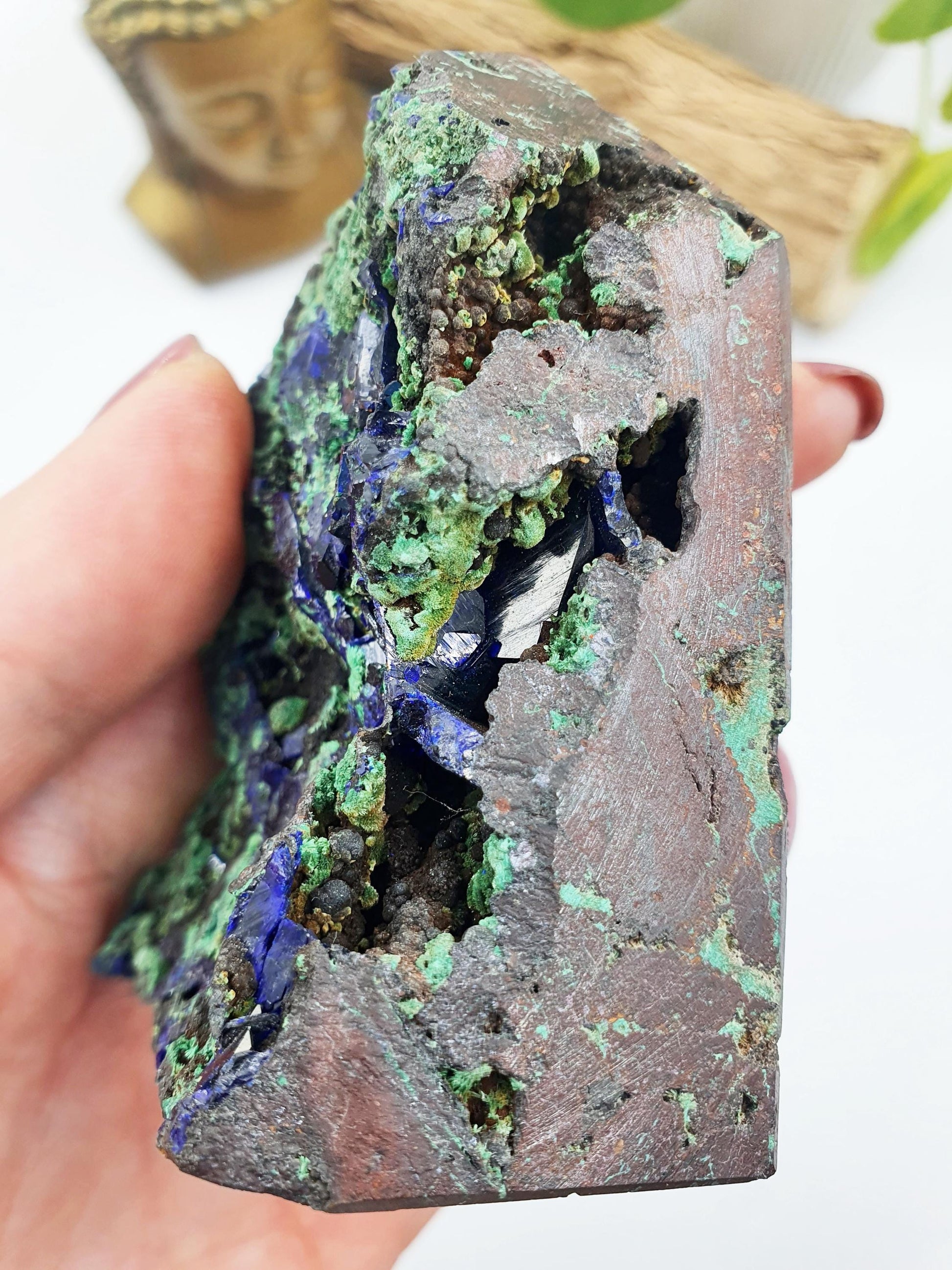 Large Sparkly Raw Azurite Tower