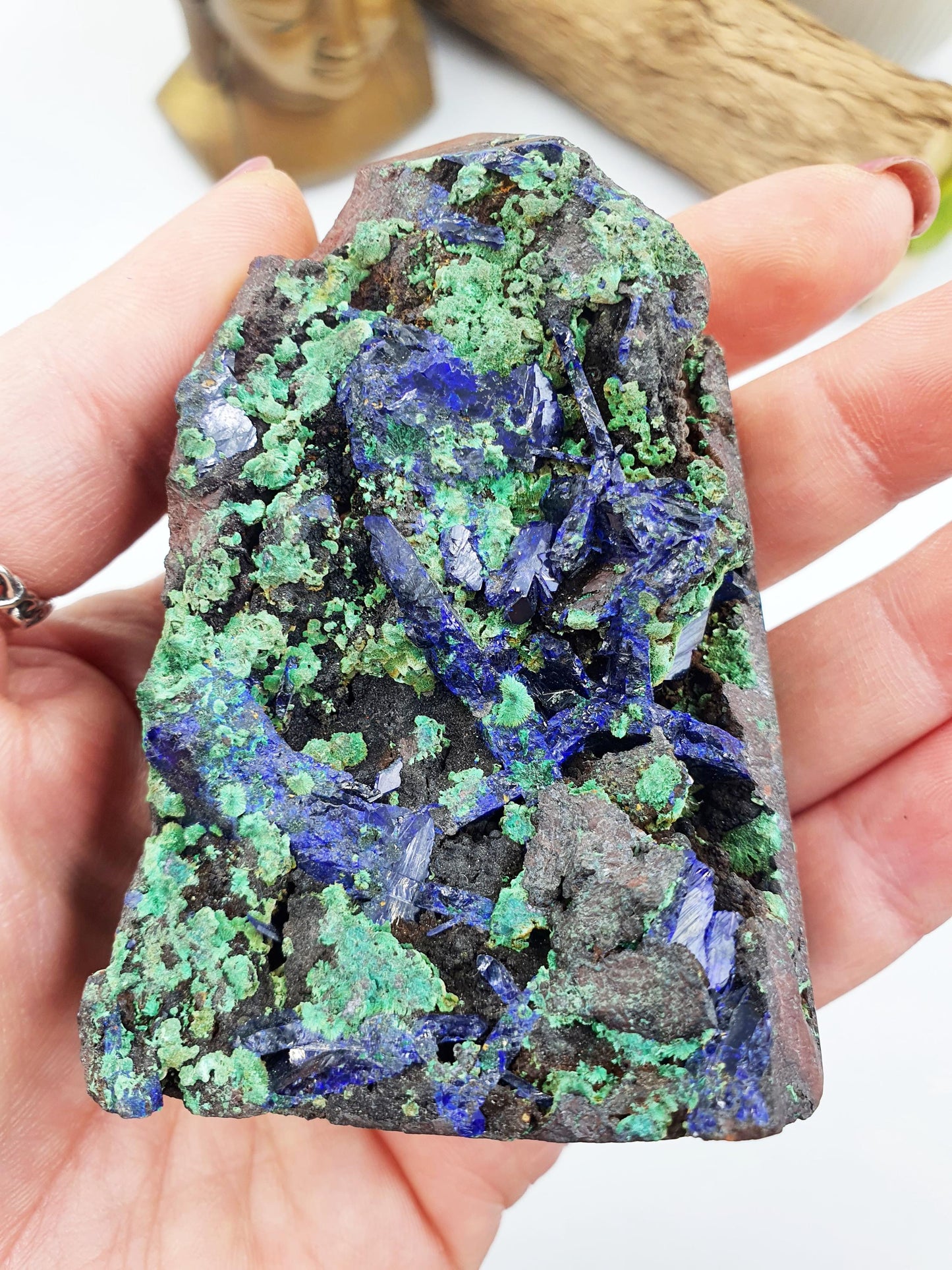 Large Sparkly Raw Azurite Tower