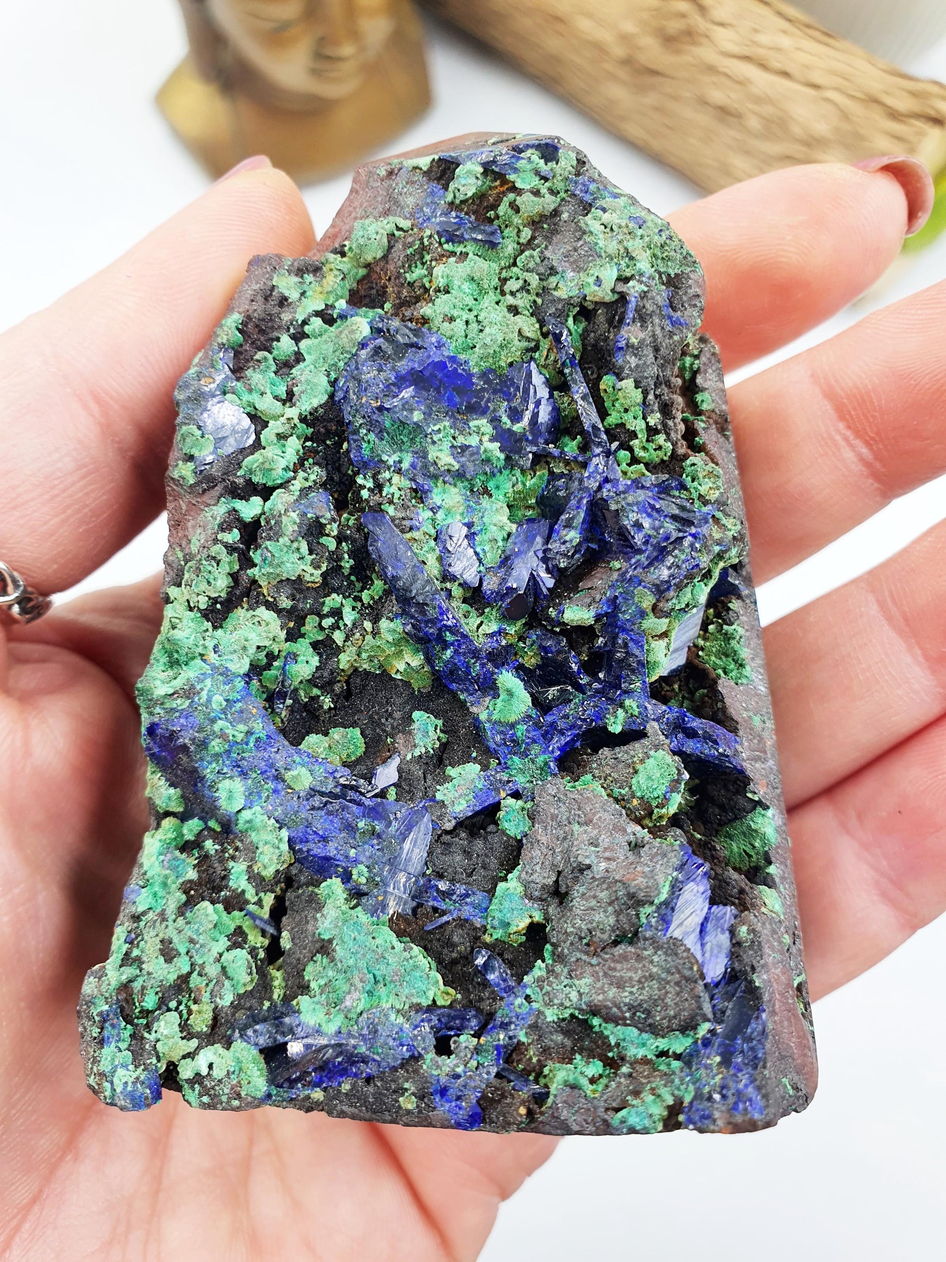Large Sparkly Raw Azurite Tower