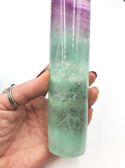 Large Watermelon Fluorite Tower