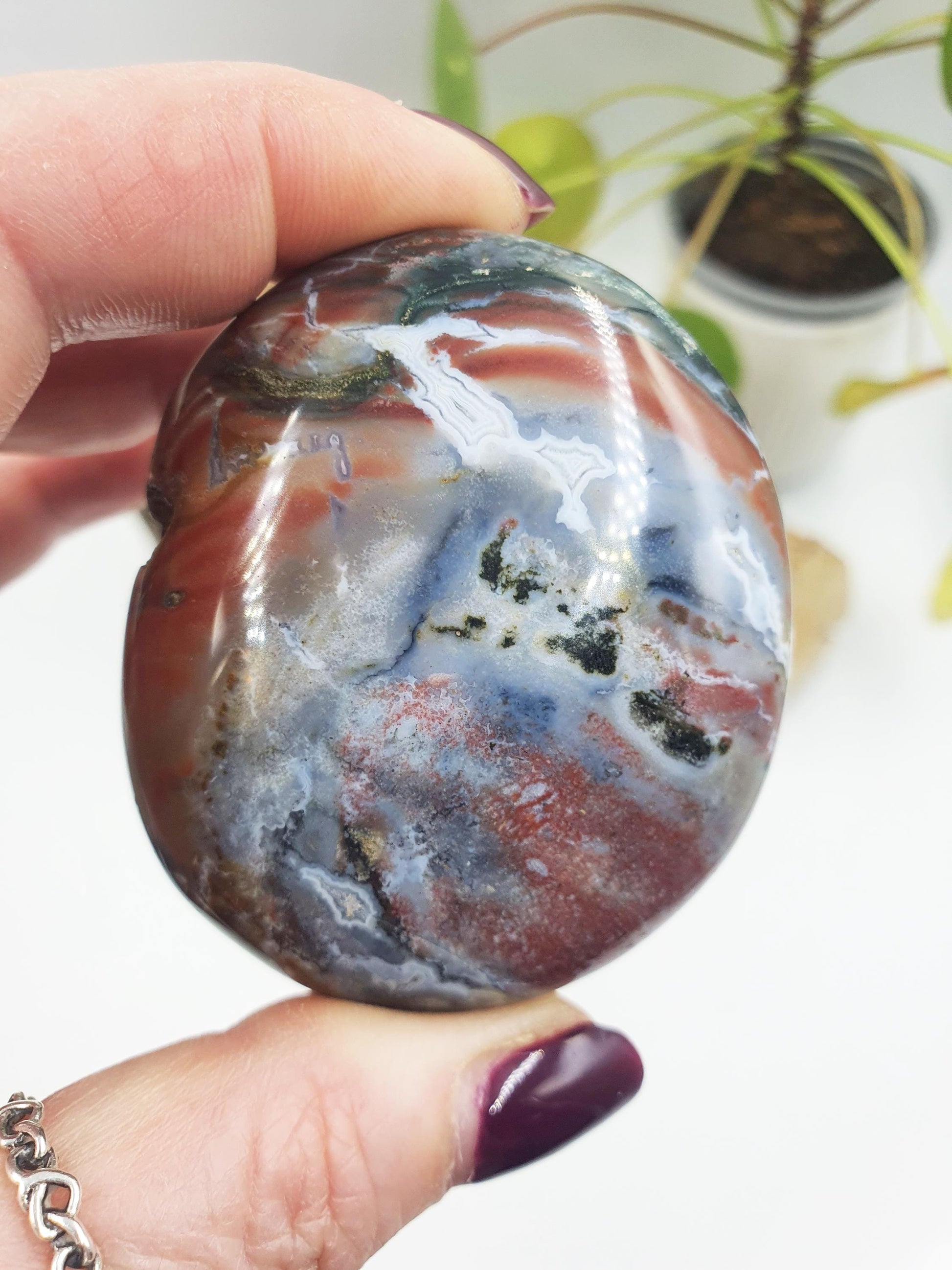 Large Round Ocean Jasper Palm