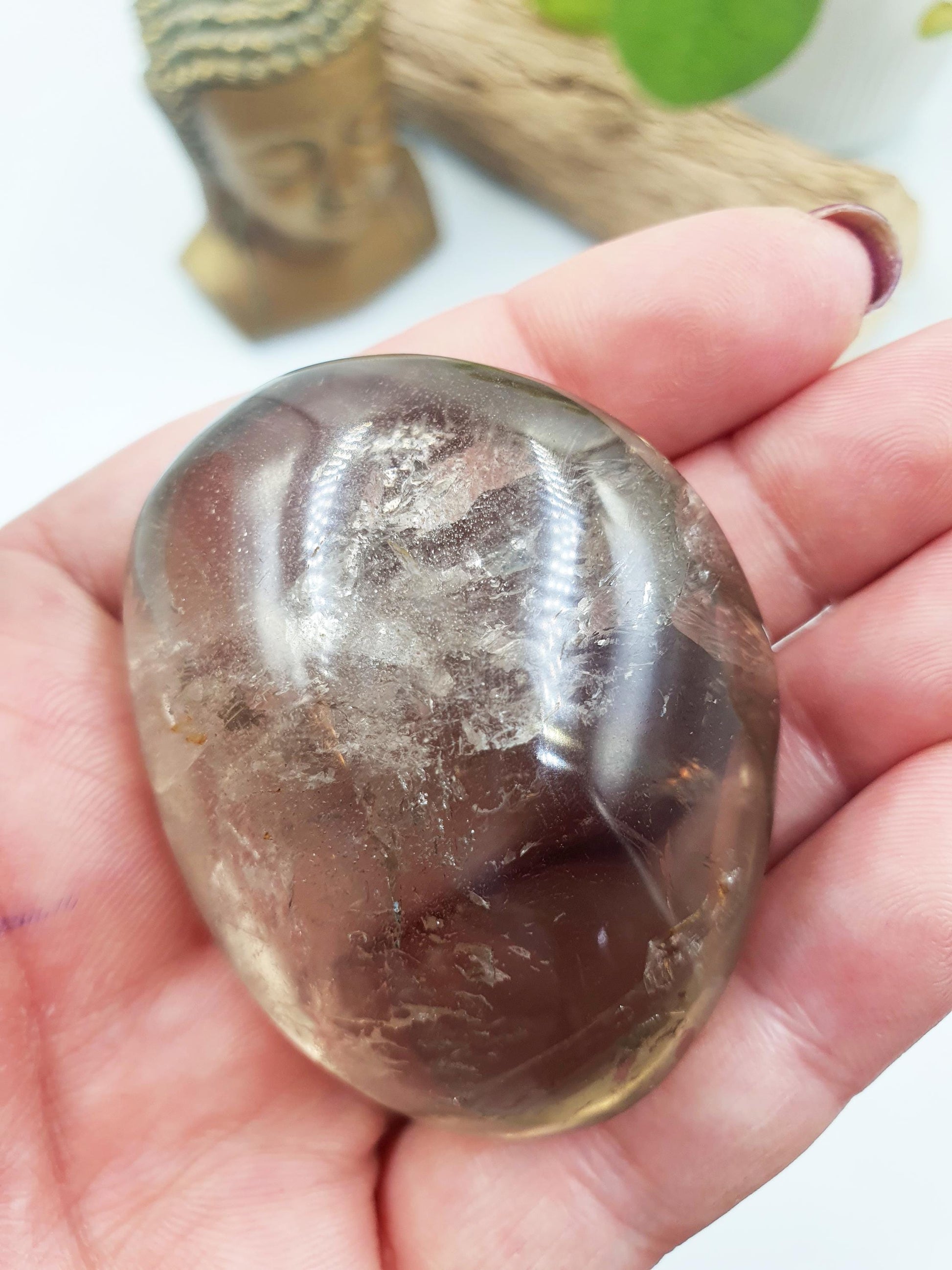 Smoky Quartz Palm with rainbow