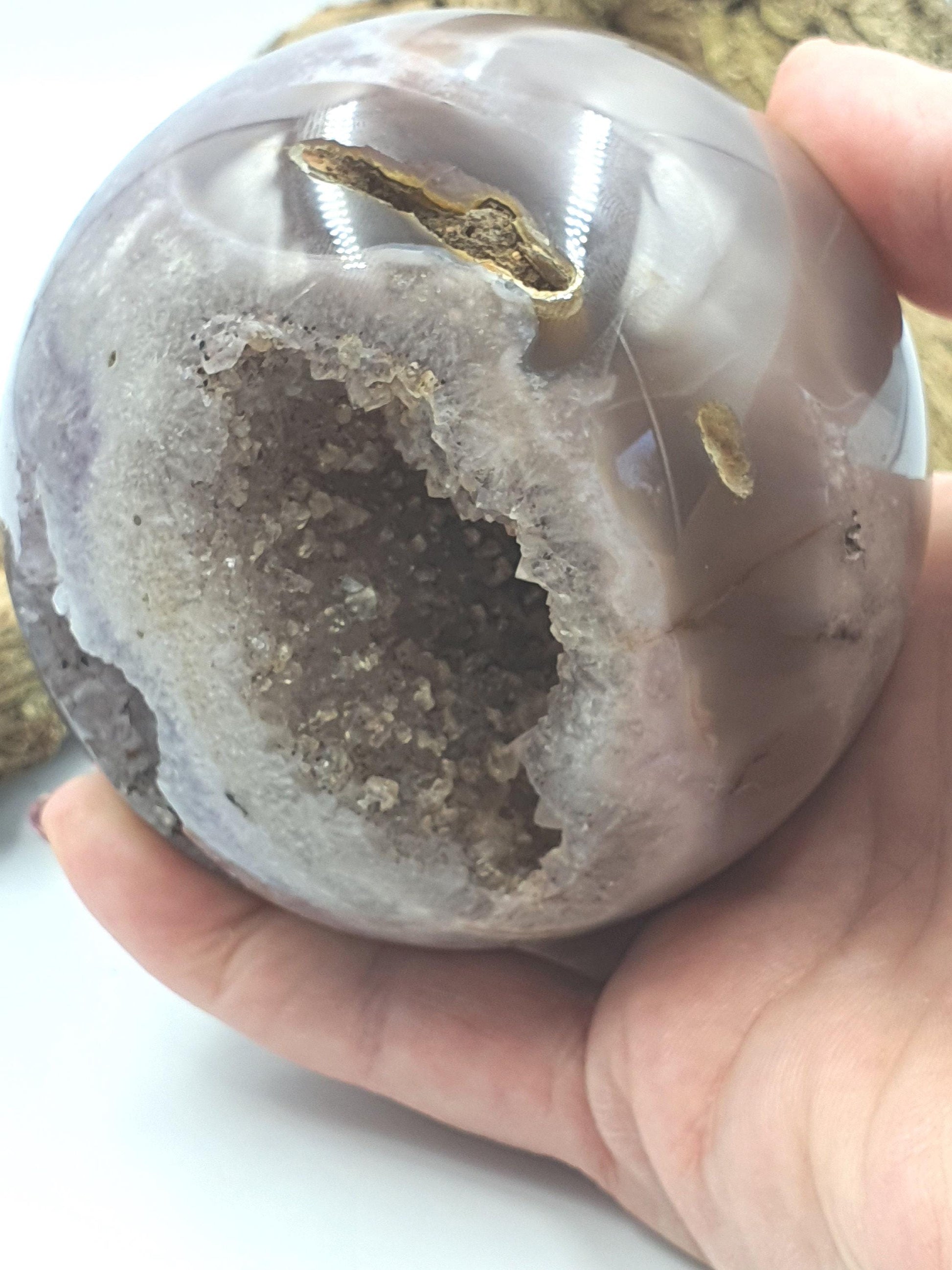 Large Drusy Agate Sphere