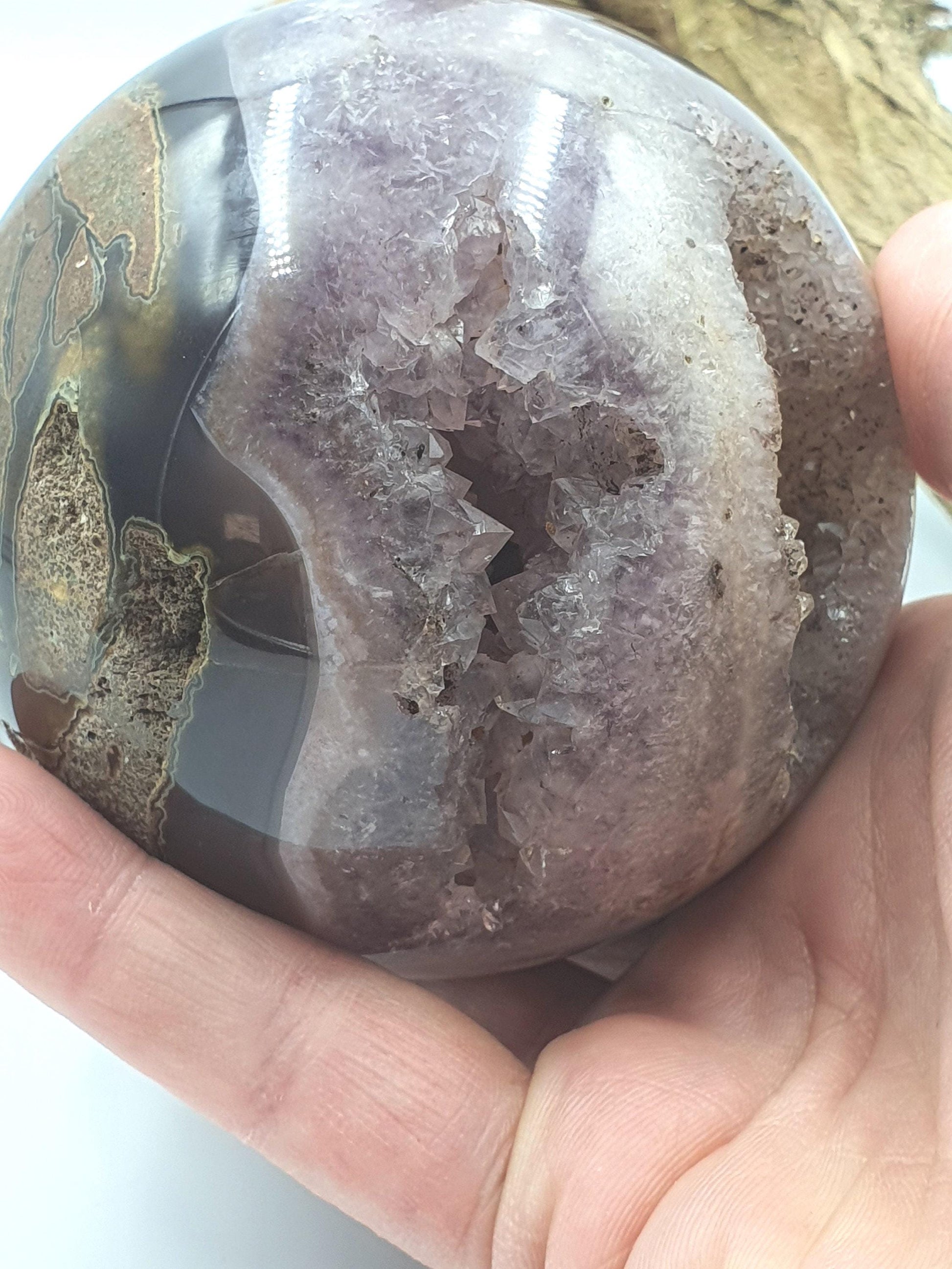 Large Drusy Agate Sphere