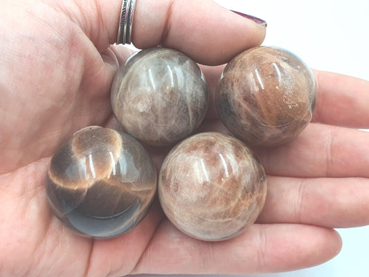 Flashy Black Moonstone Sphere