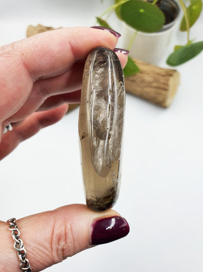 Unique Smoky Quartz Palm with rainbows