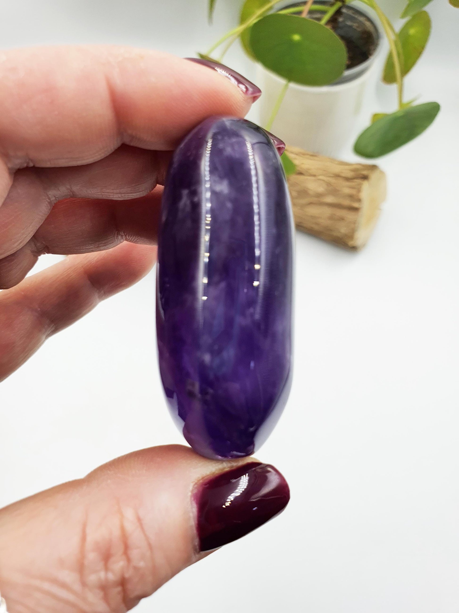 Sparkly Amethyst Palm / Amethyst Palm Stone / Reiki Crystal Palm / Meditation Palm - 80g