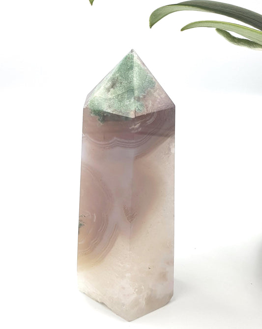 Rare Green Sakura Agate Tower