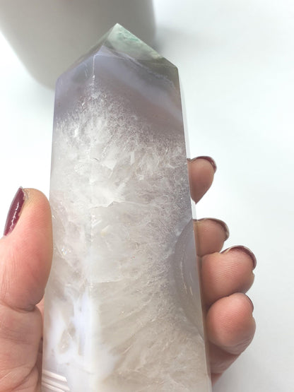 Rare Green Sakura Agate Tower
