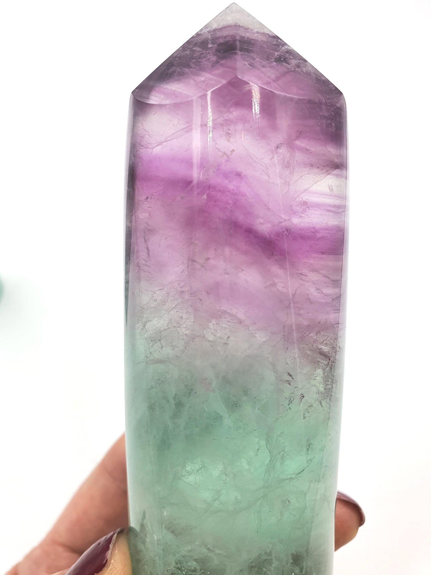 Large Watermelon Fluorite Tower