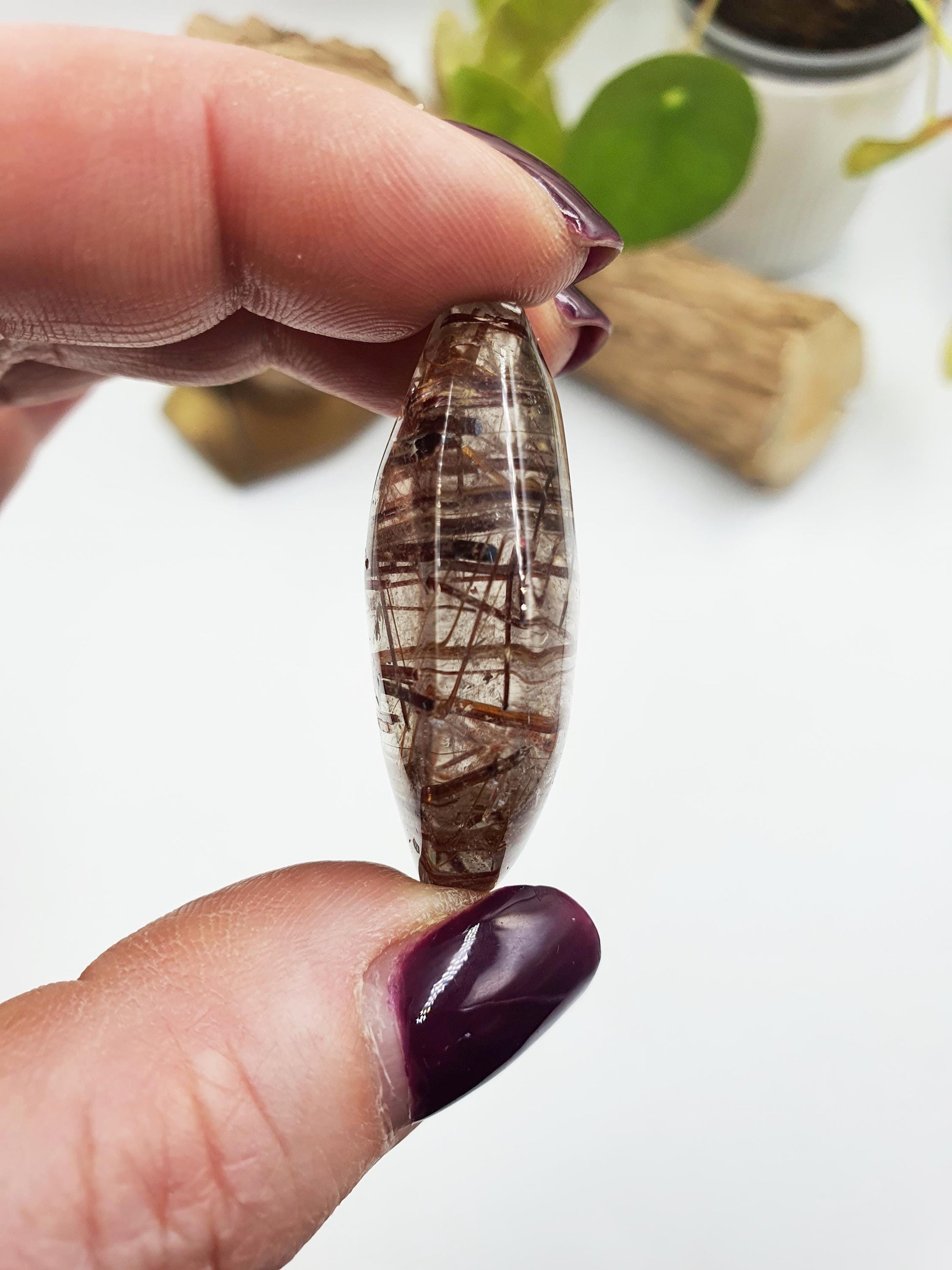 High Quality Little Rutilated Quartz Palmstone