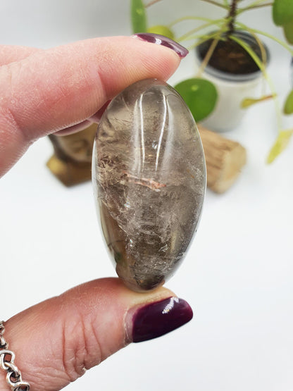Smoky Quartz Palm with rainbow