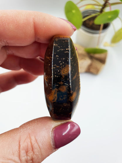 Flashy Yellow Tigers Eye Palm / Tiger's Eye Palm Stone / Pocket Crystal / Meditation Palm / Reiki Crystal Palm - 45g