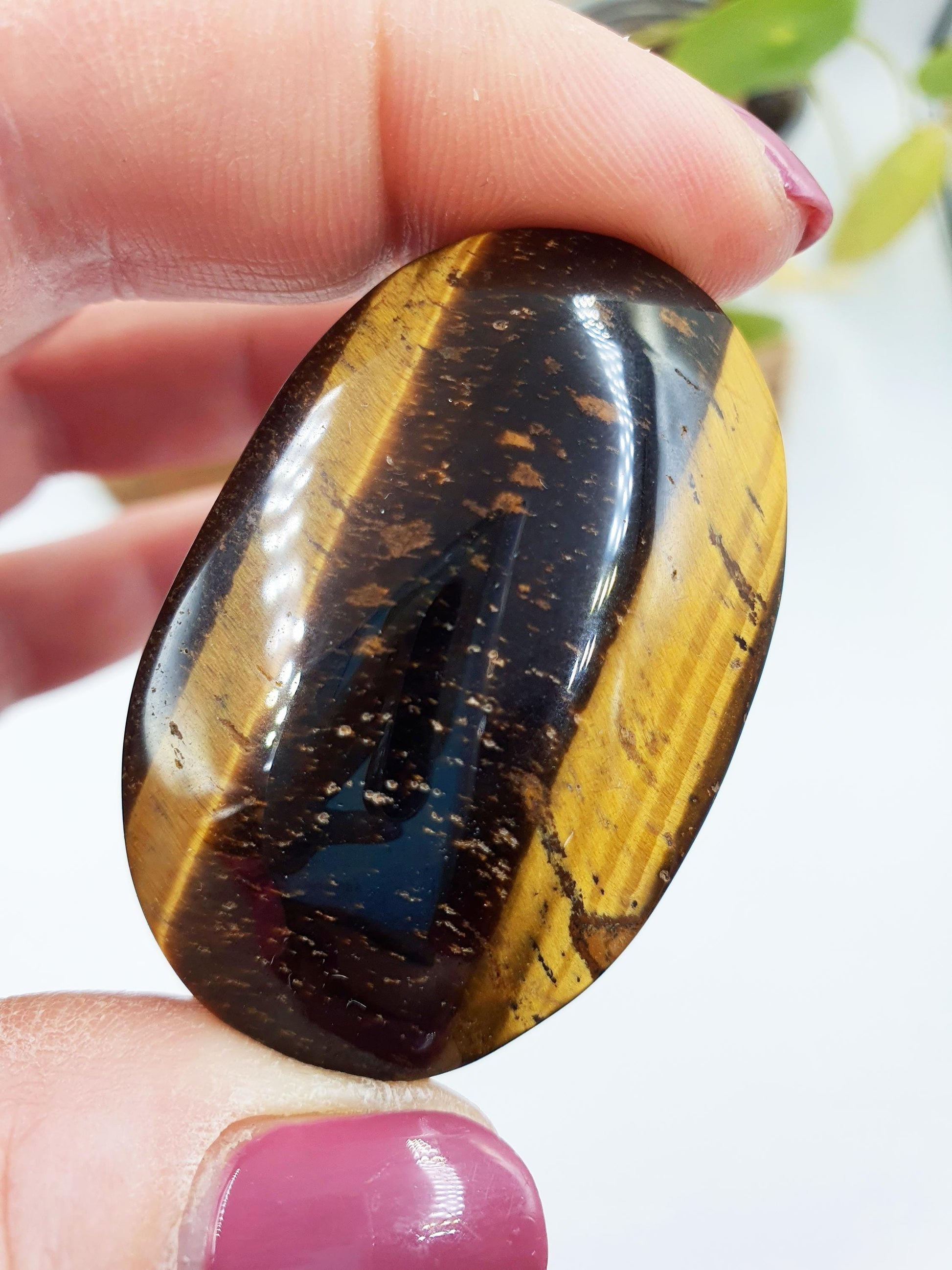 Flashy Yellow Tigers Eye Palm / Tiger's Eye Palm Stone / Pocket Crystal / Meditation Palm / Reiki Crystal Palm - 45g