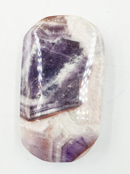 Dream Amethyst Palm / Dream Amethyst Palm Stone / Chevron Amethyst Palm / Pocket Stone / Amethyst Meditation Palm / Reiki Crystal Palm- 100g