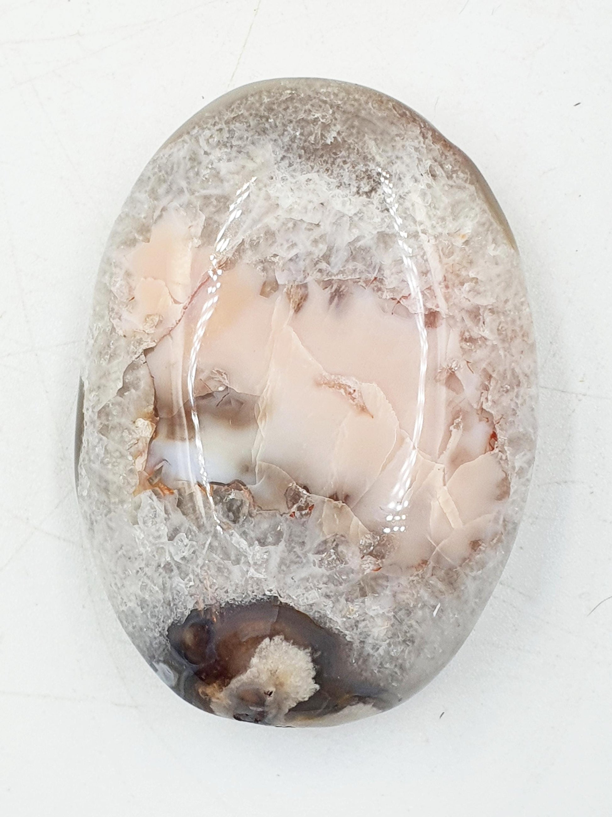Beautiful Flower Agate (Sakura) Palms / Sakura Palms / Sakura Palmstone / Healing Palmstone / Meditation Palm - 65g
