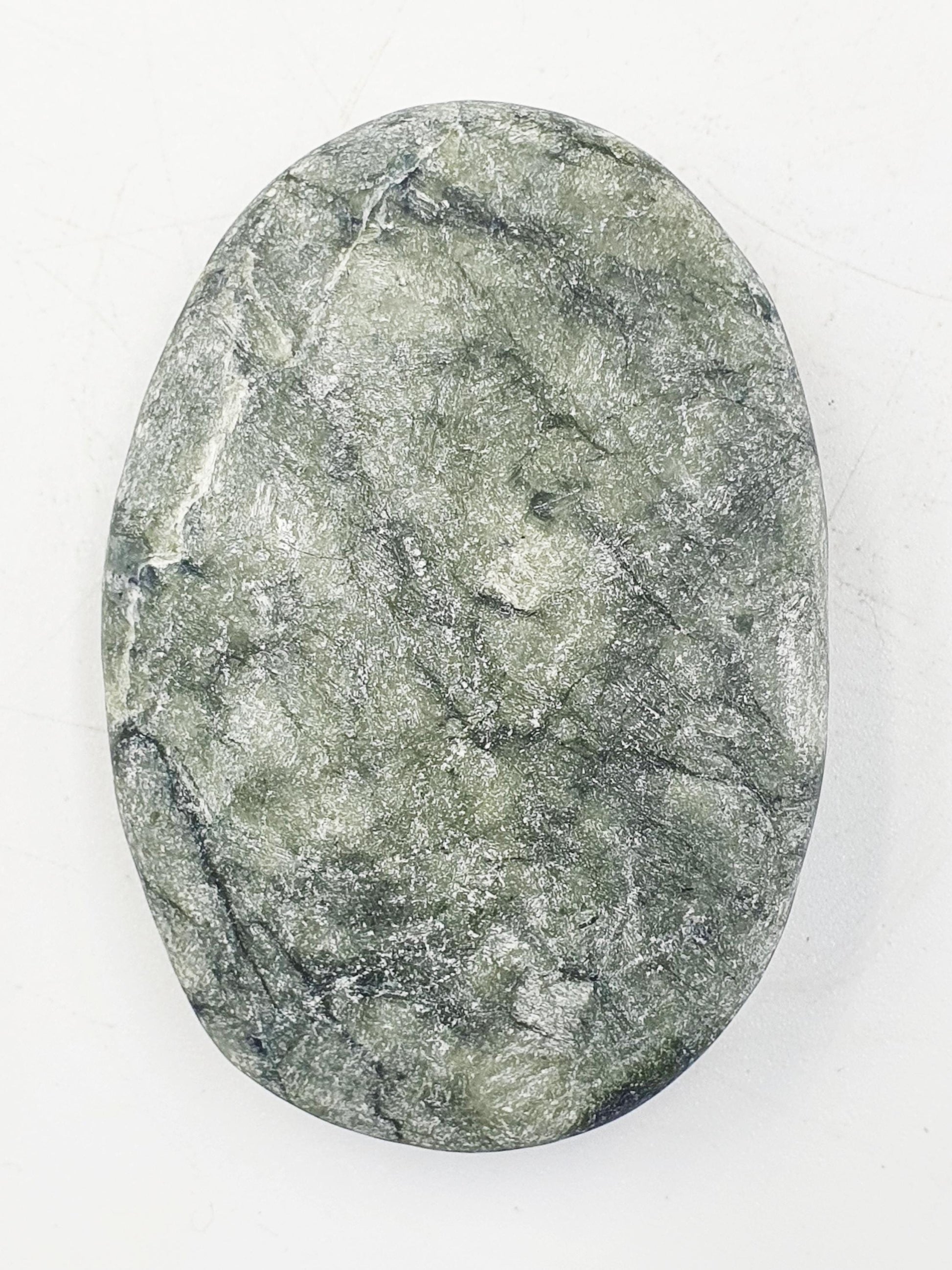 Green Jade Palm / Green Jade Palm Stone / Pocket Stone / Jade Meditation Palm - 80g