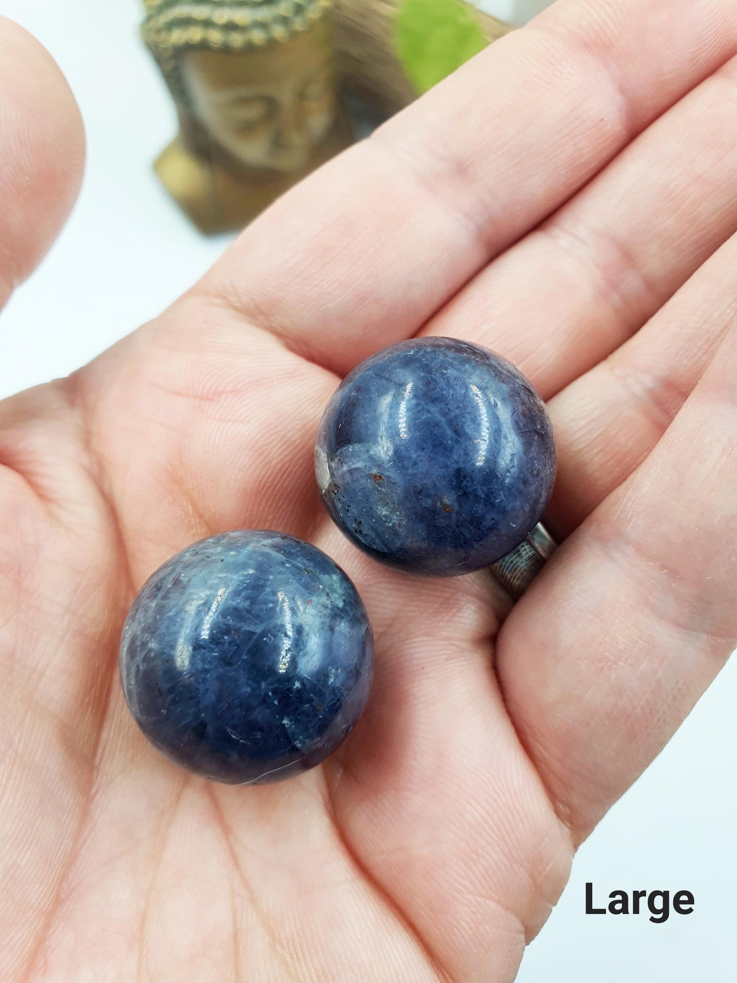 Beautiful Iolite Mini Spheres / Iolite Mini Crystal Ball / Collectors Mini Sphere / Rare Crystal Mini Sphere / Grid Crystal / Sparkly Iolite