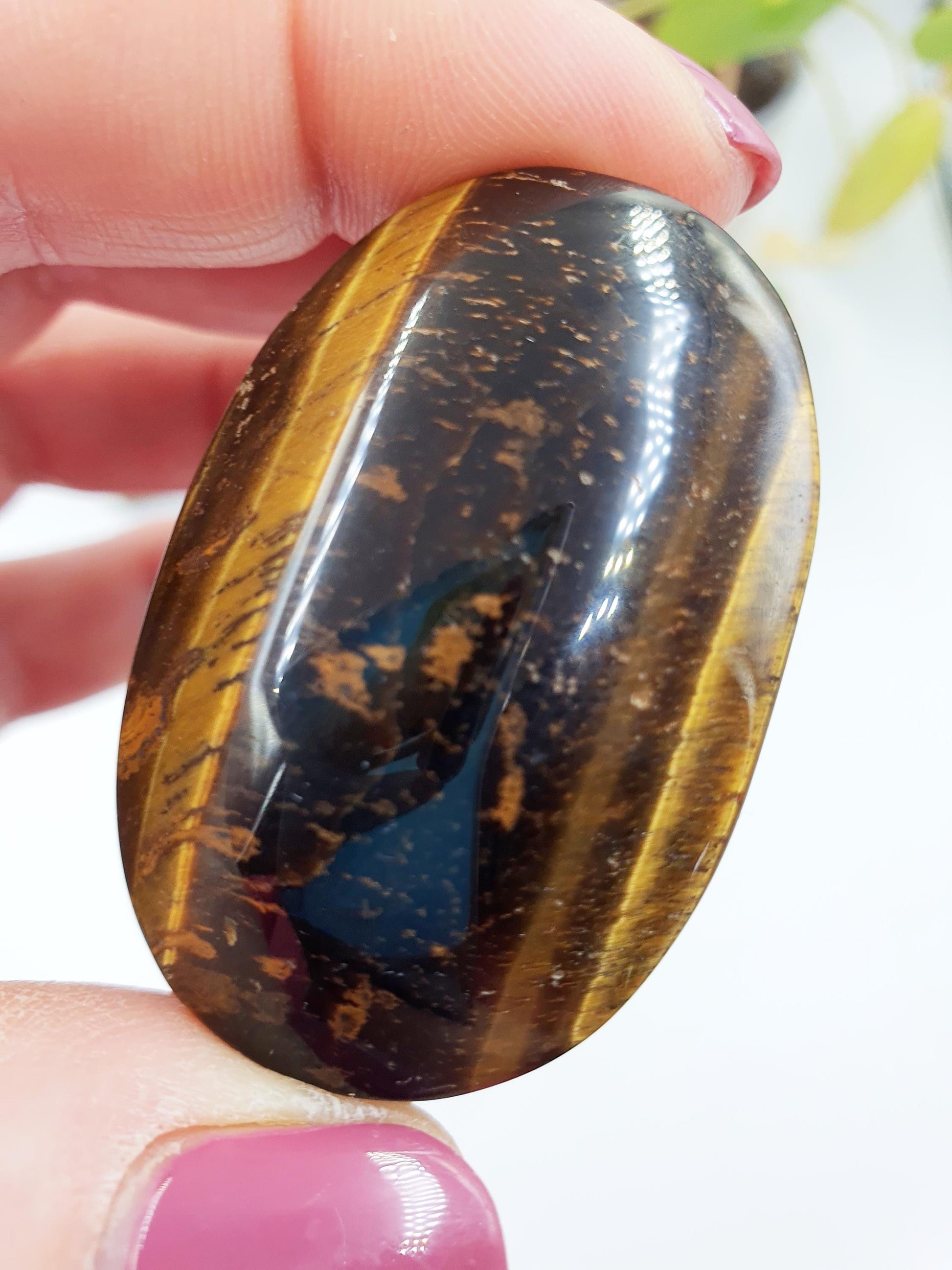 Flashy Yellow Tigers Eye Palm / Tiger's Eye Palm Stone / Pocket Crystal / Meditation Palm / Reiki Crystal Palm - 45g