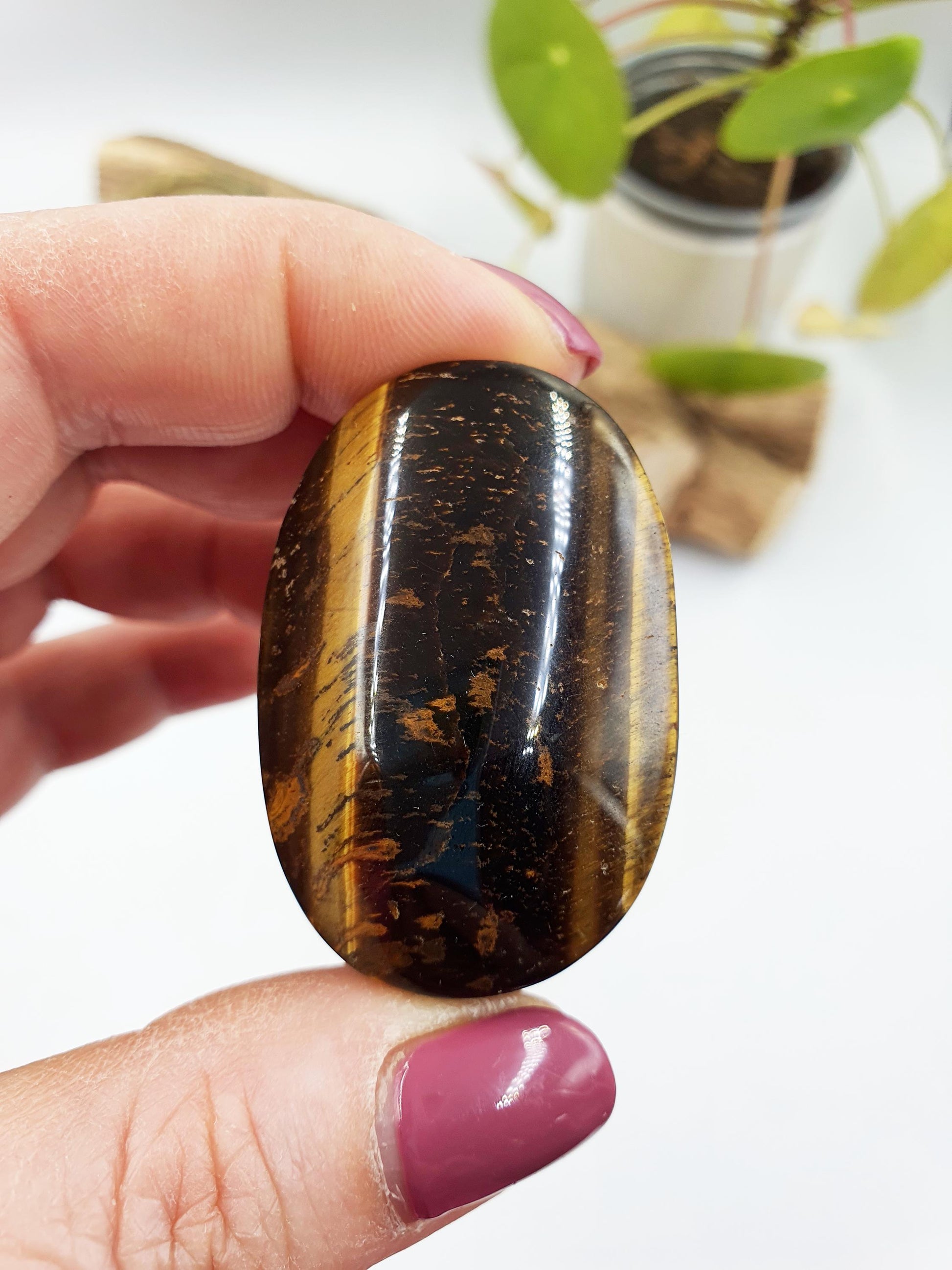 Flashy Yellow Tigers Eye Palm / Tiger's Eye Palm Stone / Pocket Crystal / Meditation Palm / Reiki Crystal Palm - 45g