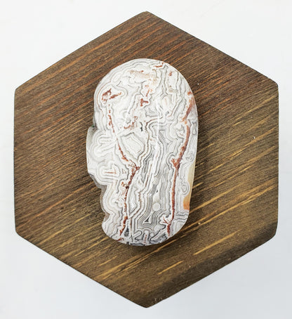 Stunning Unique Mexican Crazy Lace Agate Palm with large drusy sparking pockets / Crazy Lace Agate Palm Stone / Meditation Palm - 40g