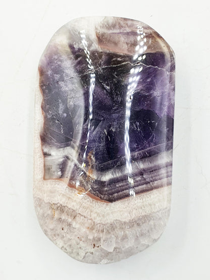 Dream Amethyst Palm / Dream Amethyst Palm Stone / Chevron Amethyst Palm / Pocket Stone / Amethyst Meditation Palm / Reiki Crystal Palm- 100g