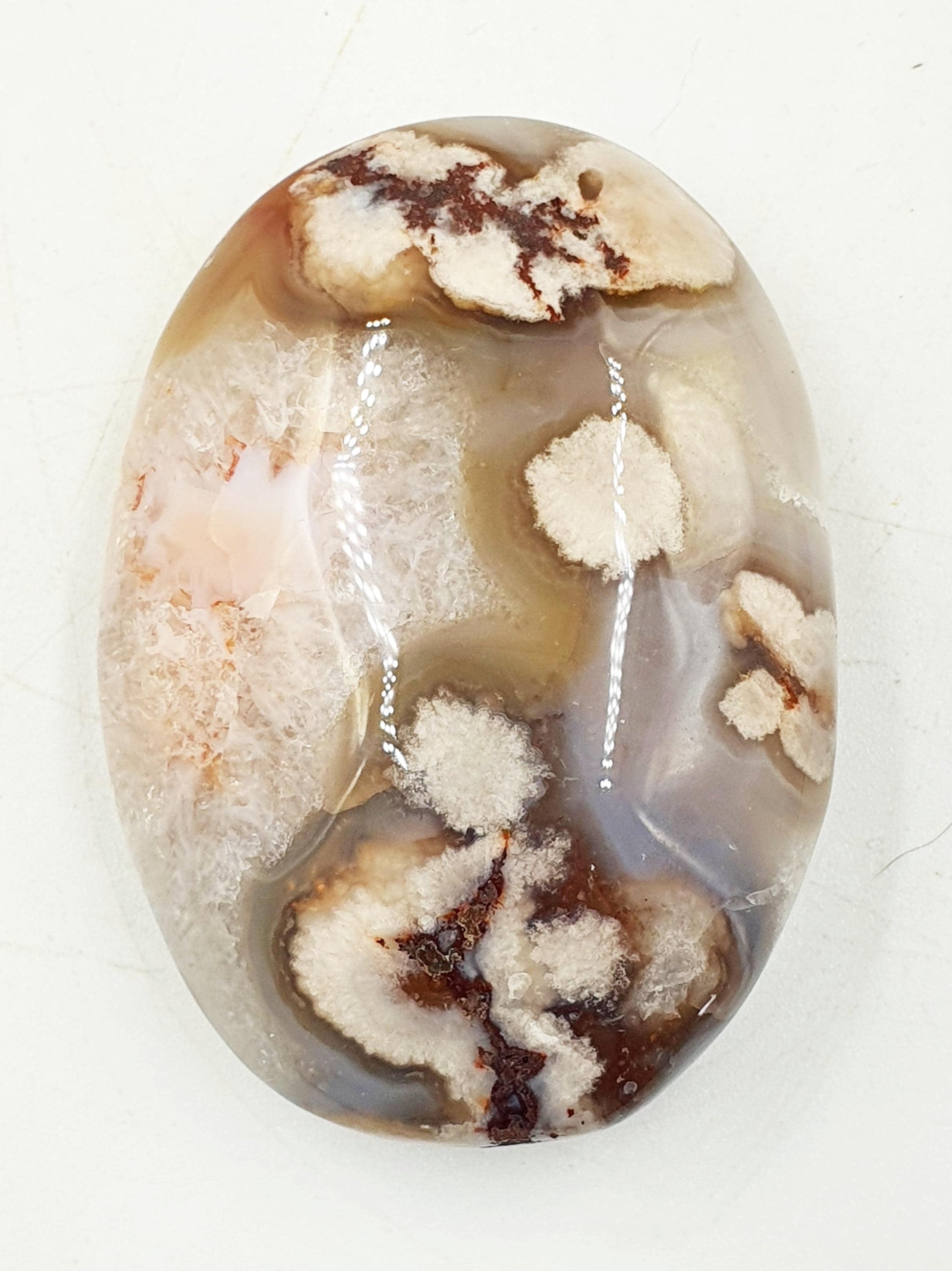 Beautiful Flower Agate (Sakura) Palms / Sakura Palms / Sakura Palmstone / Healing Palmstone / Meditation Palm - 65g