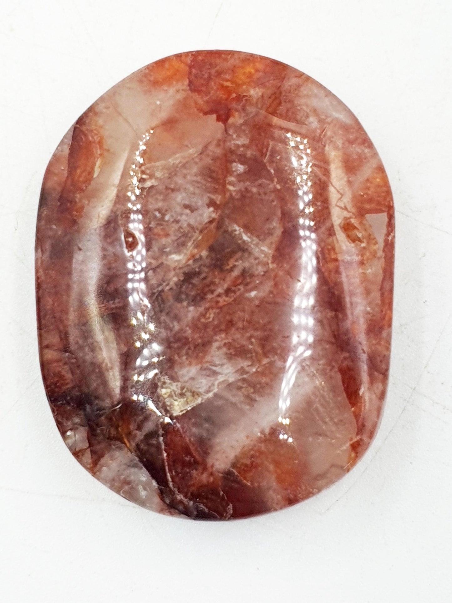 Beautiful Fire Quartz Palm / Hematoid Quartz Palm / Healing Palm Stone / Meditation Palm / Reiki Crystal Palm - 45g
