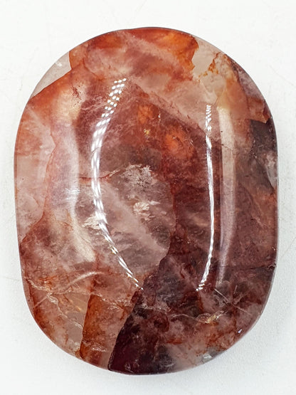 Beautiful Fire Quartz Palm / Hematoid Quartz Palm / Healing Palm Stone / Meditation Palm / Reiki Crystal Palm - 45g